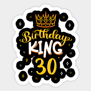 Birthday King 30 Royal Theme Bday Party Celebration 30Th Sticker